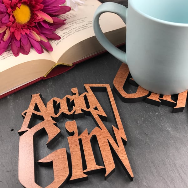 Individual Accio Gin Coaster.