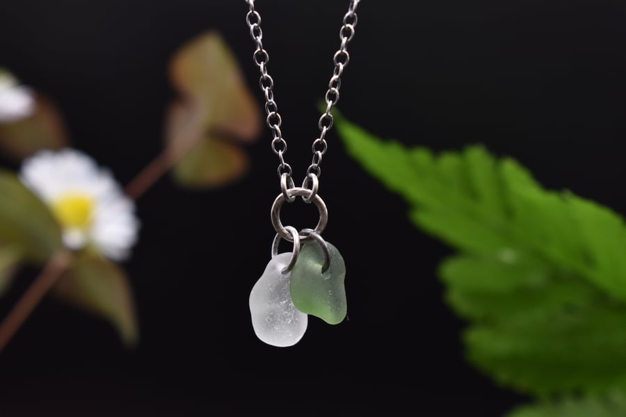 Highland Sea Glass and Sterling Silver Necklace