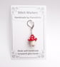 Tiny Glass Mushroom Stitch Marker - Image 2