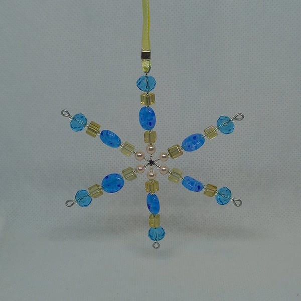 Turquoise Millefiori Snowflake