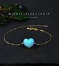 Large Yellow 3D Fire Opal Heart Bracelet with 925 Sterling Silver Chain - Image 7