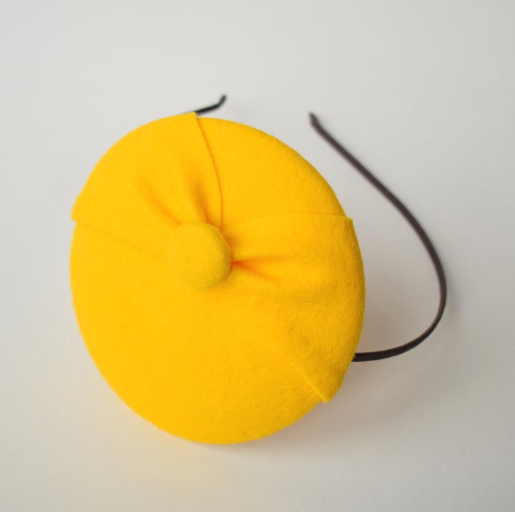 Mini Yellow Felt Fascinator Hat - 50s Pin-Up Re... - Folksy