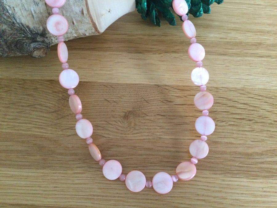 Pink Shell Style Necklace