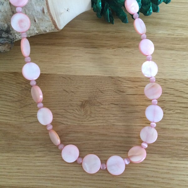 Pink Shell Style Necklace