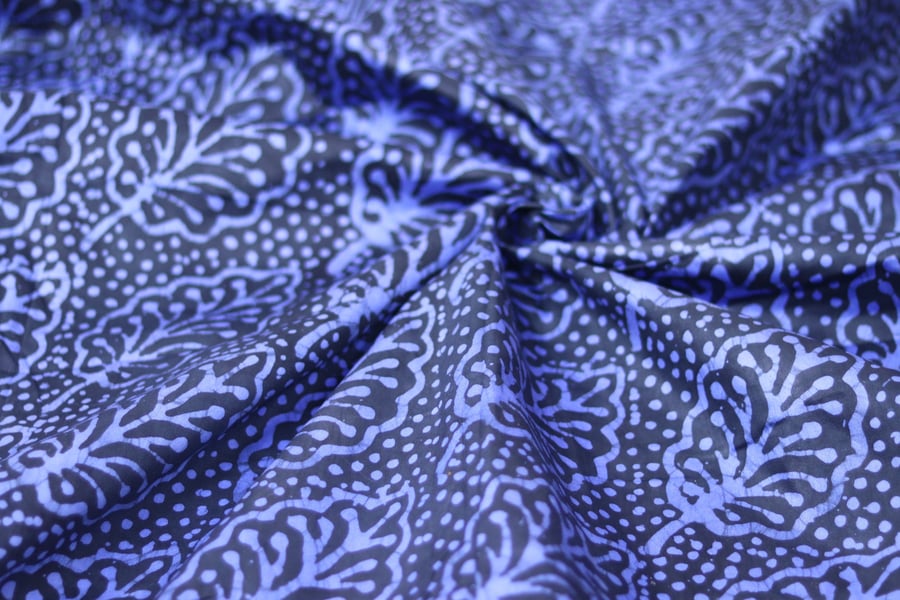 large leaf block printed batik fabric sold by the yard, Nigerian cotton adire