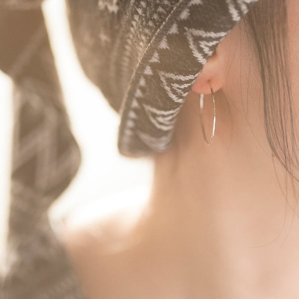 Handmade 925 Sterling Silver Small Hoop Earrings 