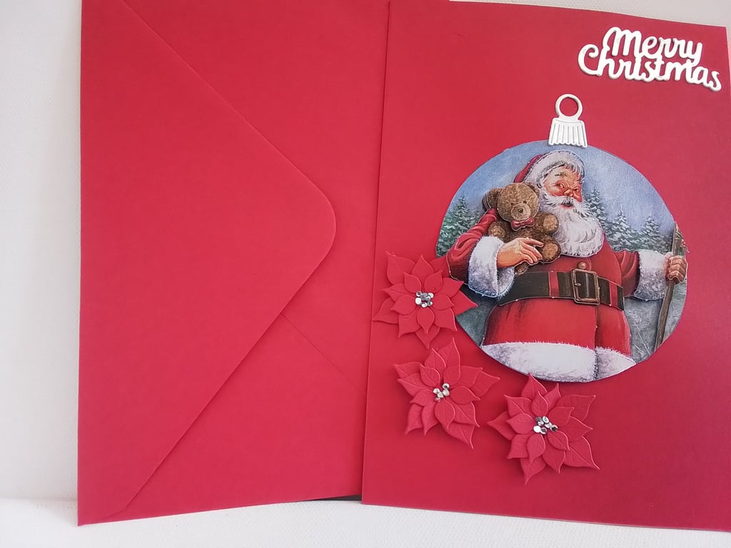 Christmas card. Handmade Christmas card. Santa. Ref 478