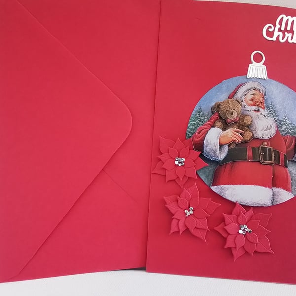 Christmas card. Handmade Christmas card. Santa. Ref 478