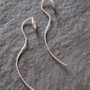 Sterling Silver Earrings - Tear Drop Stud with Extended Wire