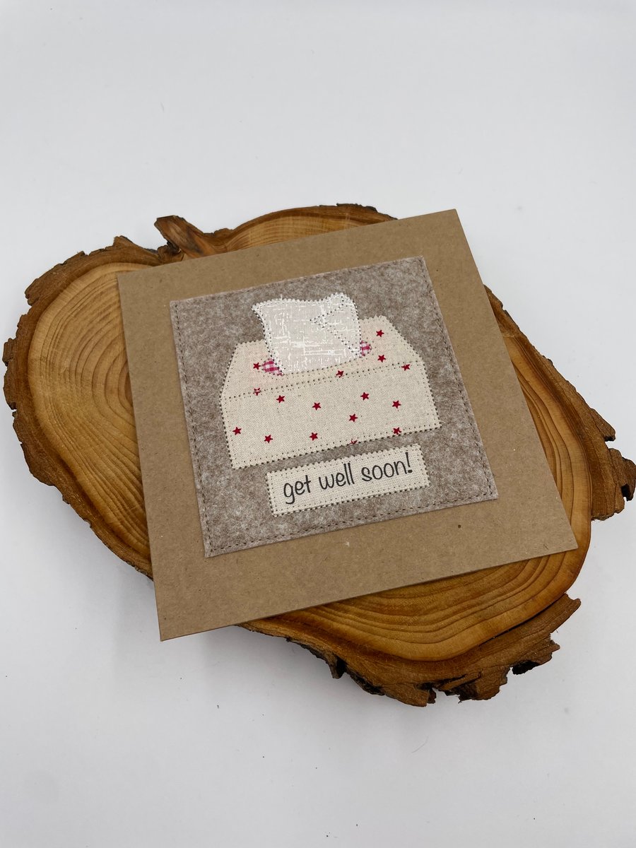 Get well soon appliqué card