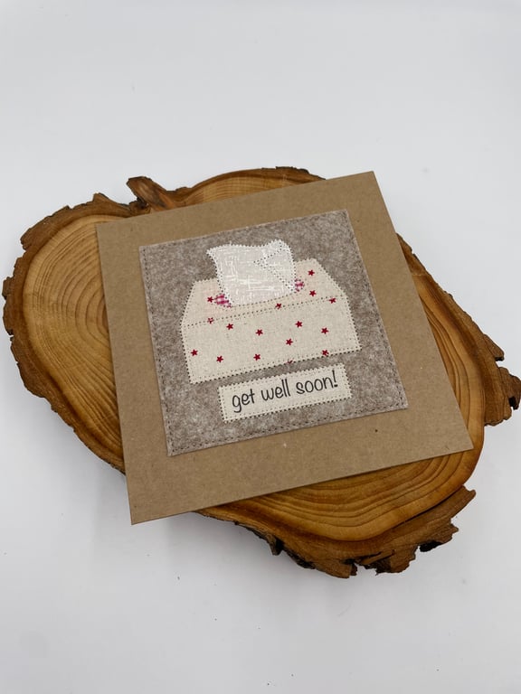 Get well soon appliqué card