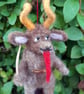 Cosy Christmas Krampus Handmade Needle Felted Handing Decoration 