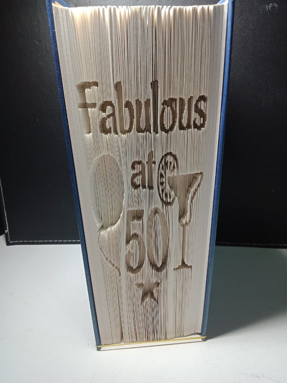 Fabulous at 50 CUT & FOLD Book Folding Pattern - EMAILED PDF PATTERN
