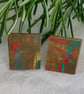 Turquoise Dash, Stainless Steel Post Earrings. - Image 2