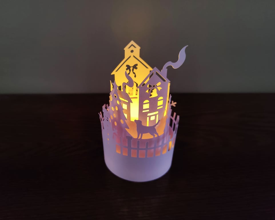 Christmas Village Scene Tealight Decoration