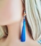 Blue Silk Tassel earrings - Long