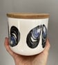 Mussel Shell Design Storage Jar - coastal home kitchenware, shellfish - Image 4