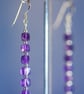 Earrings with Beautiful Amethyst Faceted Cubes  - Image 3