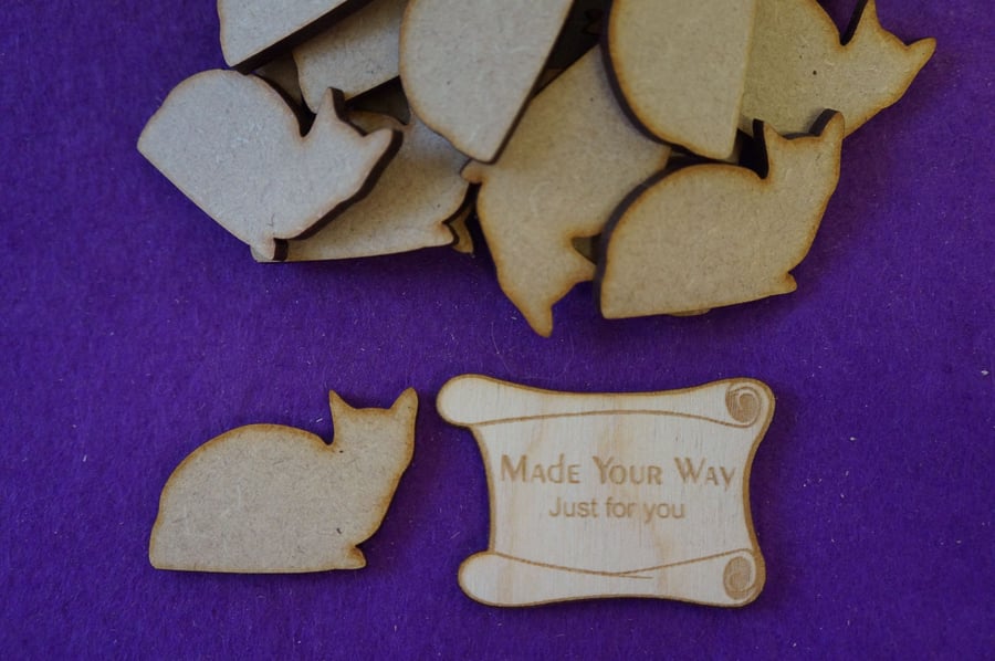 MDF Cat A 4cm - 25 x Laser cut wooden shape