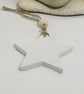 Imperfect Edition Rustic White and Gold Clay Hanging Star - Image 6