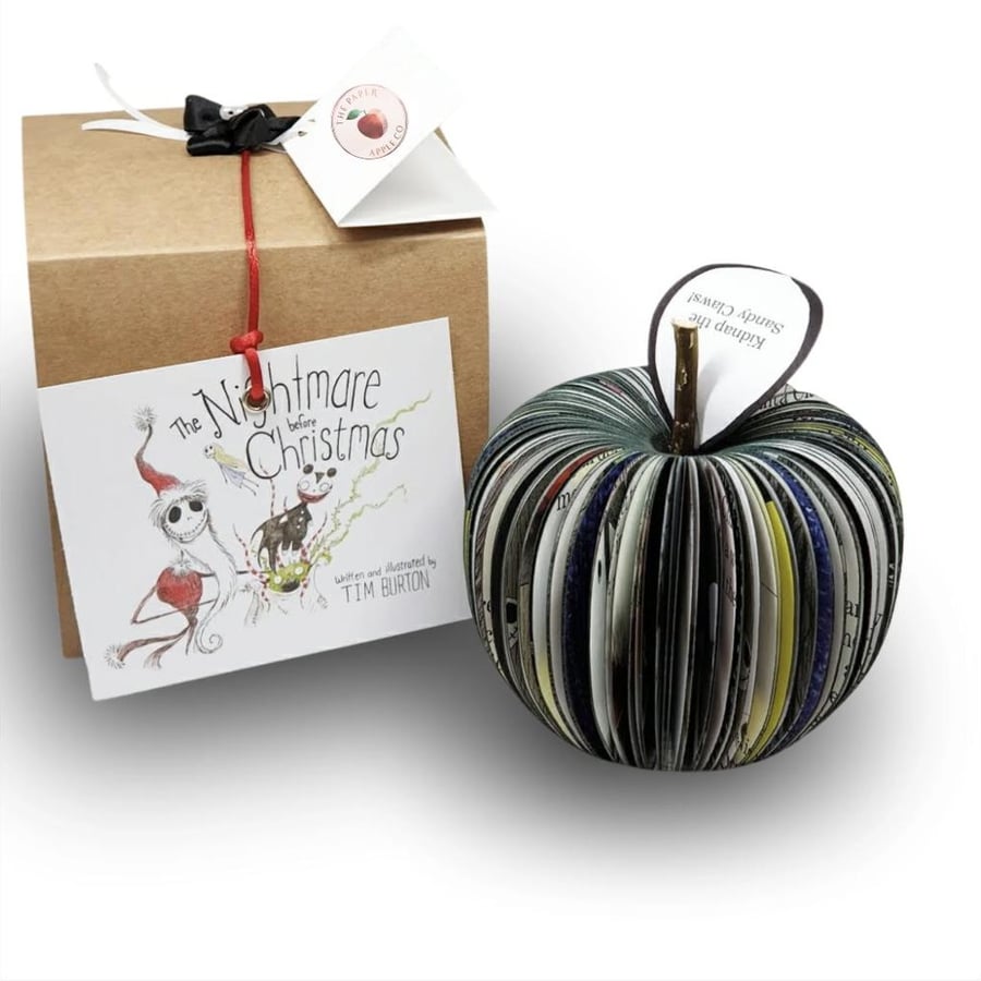 Nightmare Before Christmas Book Gift - Handmade Apple or Pumpkin