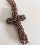 Rustic Copper Chainmail Pendant Necklace for Men and Women - Image 2