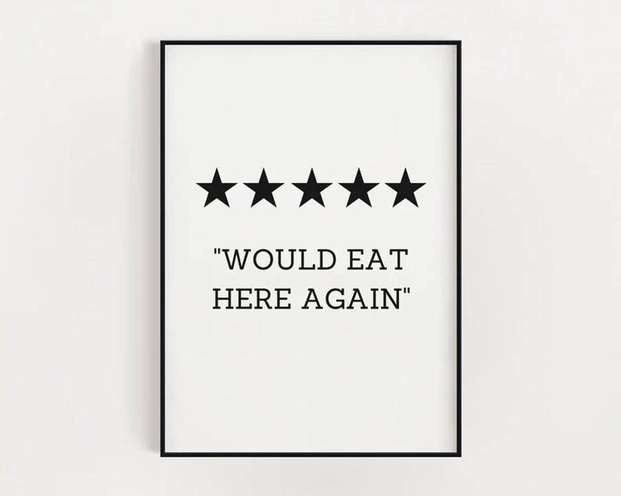 KITCHEN WALL ART, Would Eat Here Again, Kitchen Signs, Kitchen Prints