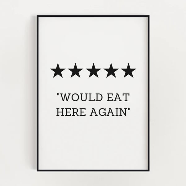 KITCHEN WALL ART, Would Eat Here Again, Kitchen Signs, Kitchen Prints