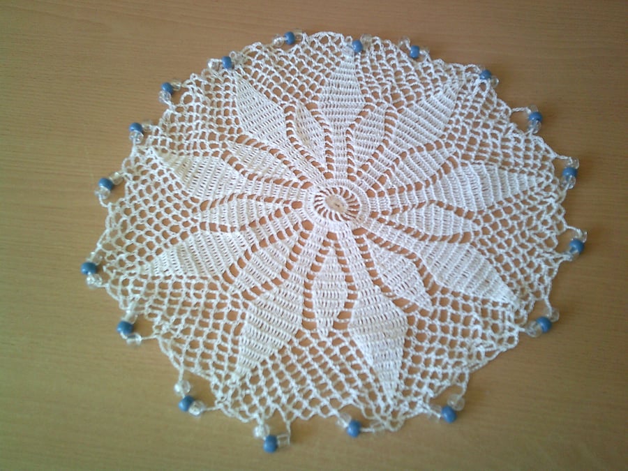 Jug Cover with Airforce Blue and Clear beads