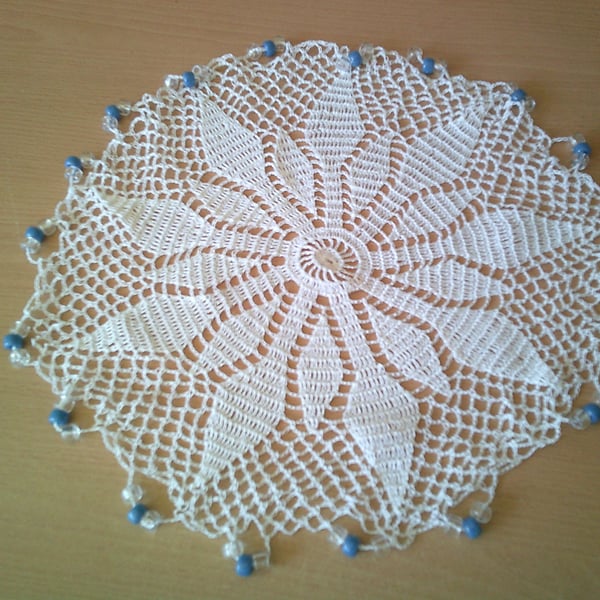 Jug Cover with Airforce Blue and Clear beads