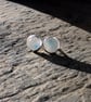 Sterling Silver Moonstone stud earrings, Handmade GEMSTONE Design
