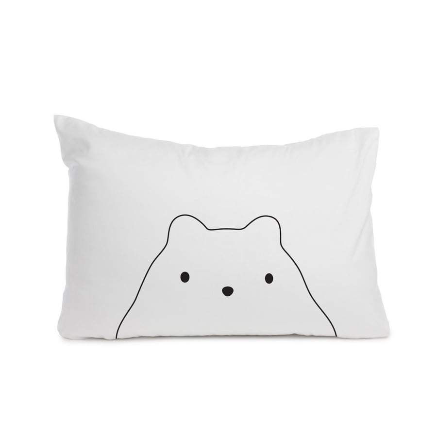 Hamster pillowcase, white colour with black print