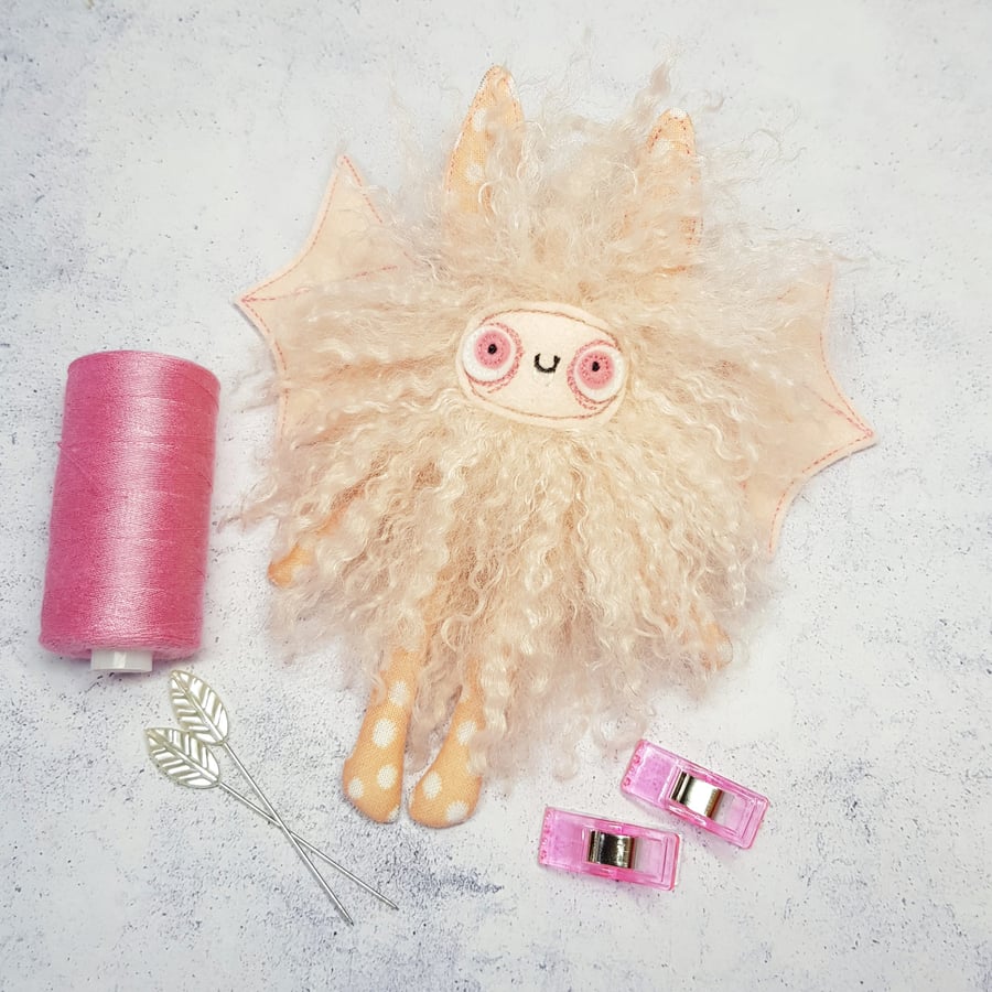 Peachy Pink Pastel Yeti Bat
