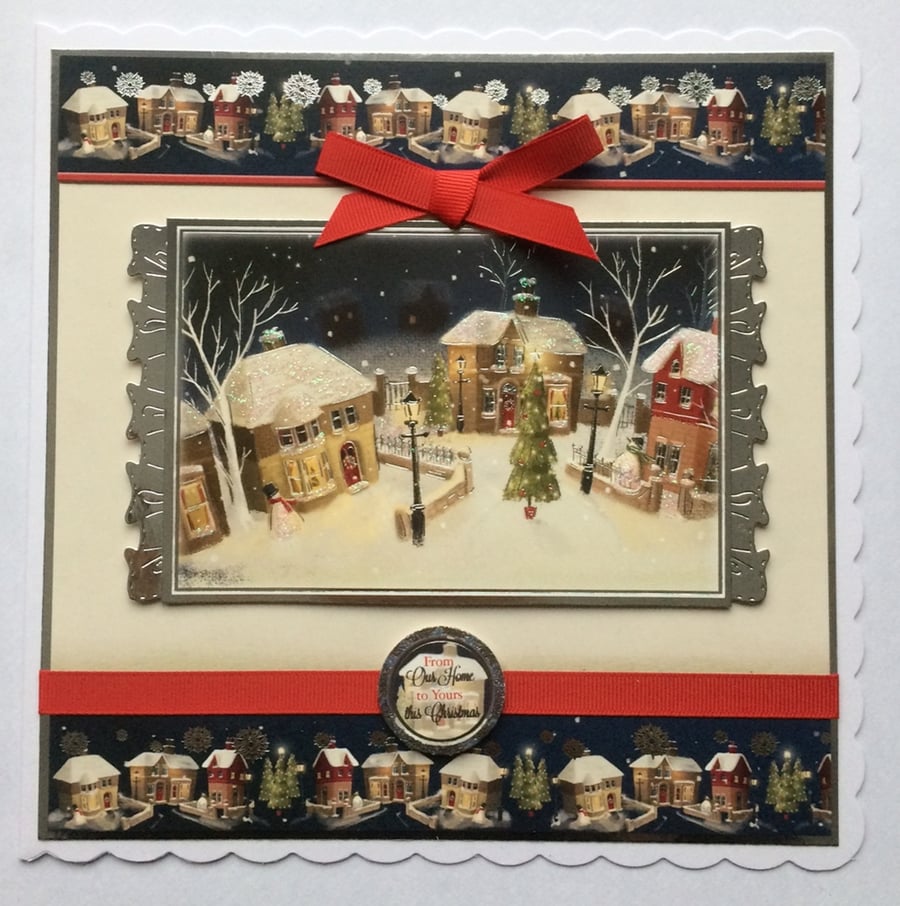 Christmas Card From Our Home to Yours This Christmas 3D Luxury Handmade Card