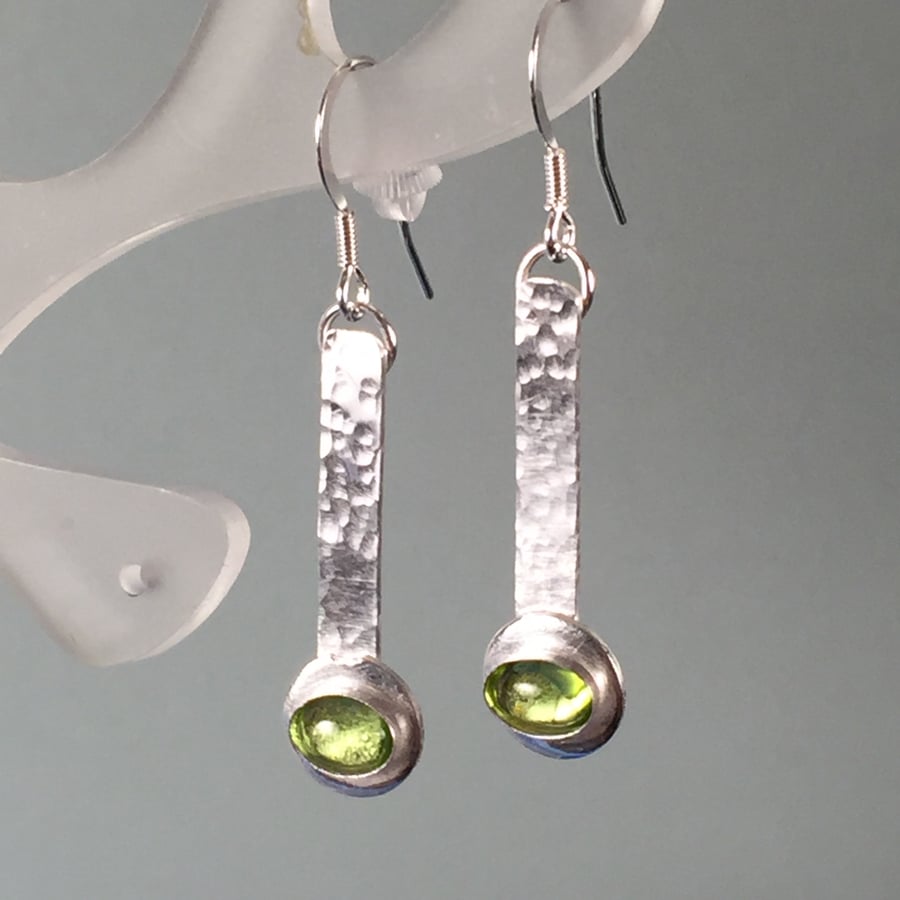 Silver and Peridot Dangle earrings