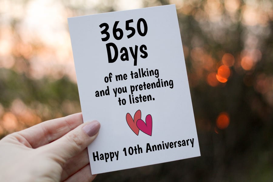 10th Anniversary Card, Card for 10th Wedding An... Folksy