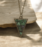 Ruby Zoisite Brass plated Triangle Worry Stone Necklace - Free Postage - Image 5
