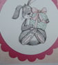 Birthday Card - Rabbit with Present - Pink - Image 5