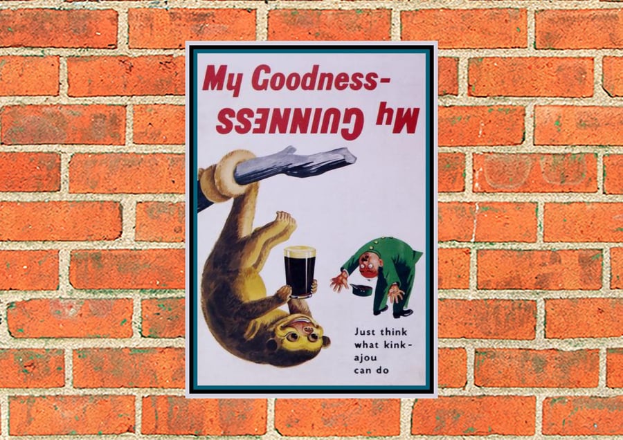 Guinness metal sign. My Goodness My Kinkajou. Pub, Bar or Mancave