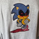 Hand-Embellished Horror Hedgehog Sweatshirt- Dark Retro Game Inspired