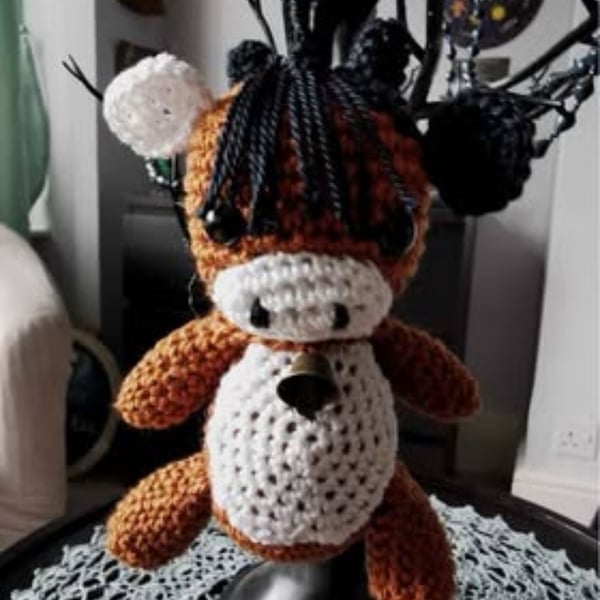 Crochet Cow Bagcharm Keyring 
