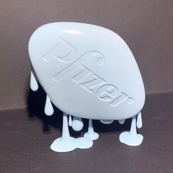 Melting Viagra Pizer Pill Sculpture