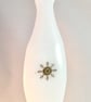 Long White & Silver Snlowflake Fused Glass Christmas Tree Decoration  - Image 2