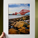 The Forth Bridge, Edinburgh signed mounted print 30 x 40cm FREE DELIVERY