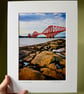 The Forth Bridge, Edinburgh signed mounted print 30 x 40cm FREE DELIVERY