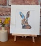 Hare mounted art print