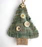 Mini Christmas Tree Hanging Decoration Duo in Green and Beige - Image 5