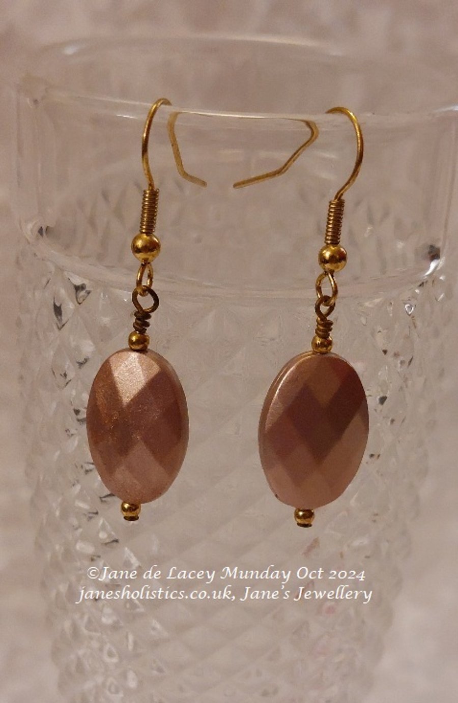 Soft dusky pink Drop Earrings