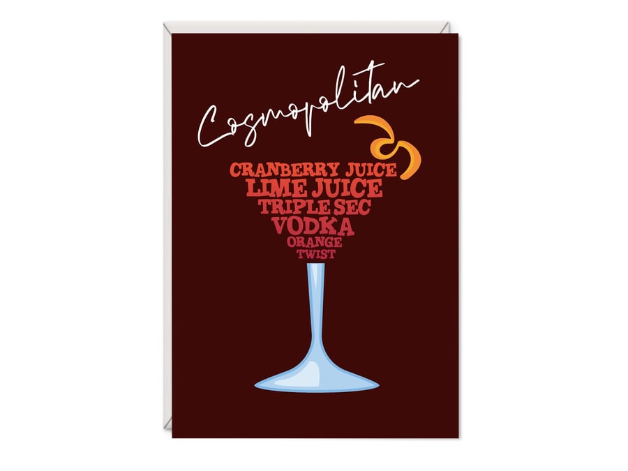 Cosmopolitan Cocktail Birthday Card