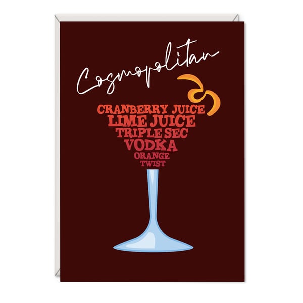 Cosmopolitan Cocktail Birthday Card